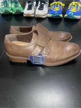 New Apt. 9 Larenz men's strap brown monk dress shoes with Ortholite oxford sz 9